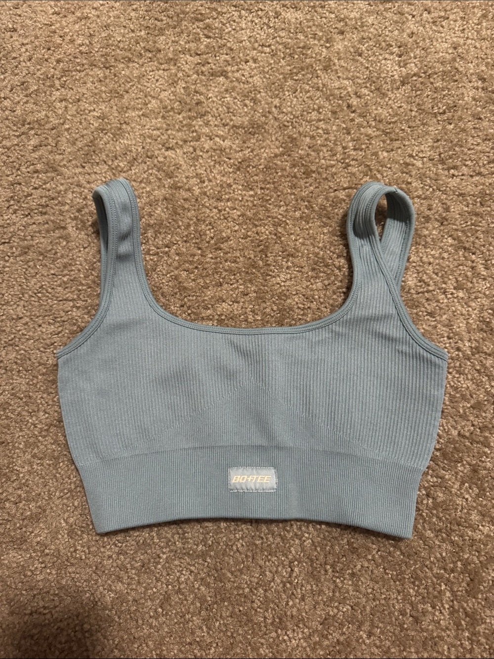 Seamless Ribbed Bra in Slate Blue - Bo+Tee